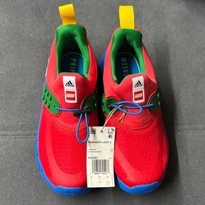 Adidas Size 3 Red and Blue LEGO Sneakers